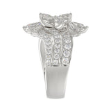 LADIES RING 2 1/4CT ROUND/MARQUISE DIAMOND 14K WHITE GOLD
