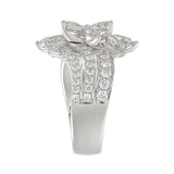 LADIES RING 2 1/4CT ROUND/MARQUISE DIAMOND 14K WHITE GOLD