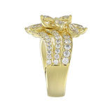 LADIES RING 2 1/4CT ROUND/MARQUISE DIAMOND 14K YELLOW GOLD