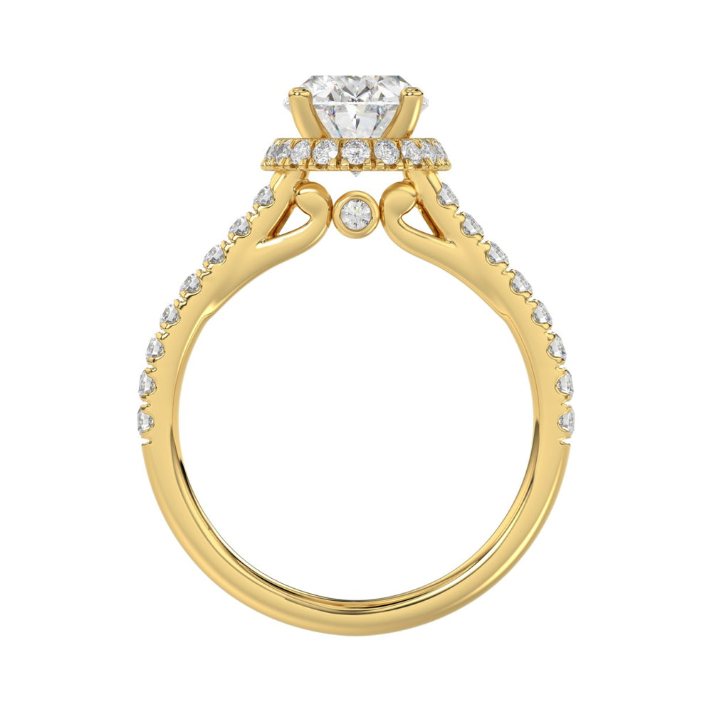 LADIES RING 2 1/2CT ROUND/OVAL DIAMOND 14K YELLOW GOLD (CENTER STONE OVAL DIAMOND 2CT )