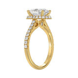 LADIES RING 2 1/2CT ROUND/OVAL DIAMOND 14K YELLOW GOLD (CENTER STONE OVAL DIAMOND 2CT )