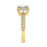 LADIES RING 3 3/4CT ROUND/PRINCESS DIAMOND 14K YELLOW GOLD (CENTER STONE PRINCESS DIAMOND 3CT )
