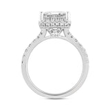 LADIES RING 3 3/4CT ROUND/PRINCESS DIAMOND 14K WHITE GOLD (CENTER STONE PRINCEESS DIAMOND 3CT )