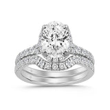 14K WHITE GOLD 2 3/4CT ROUND/OVAL DIAMOND LADIES BRIDAL SET (CENTER STONE OVAL DIAMOND 2.00CT)