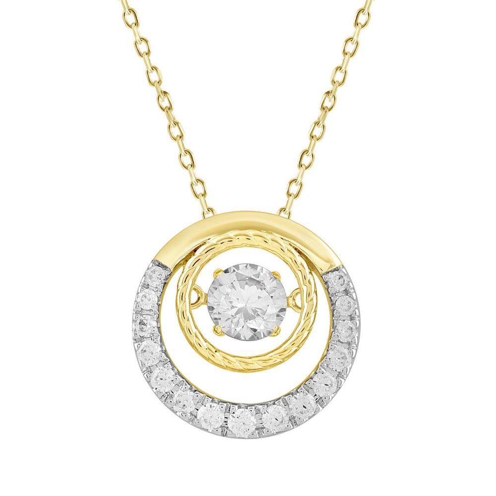 14K YELLOW GOLD 3/4CT ROUND DIAMOND LADIES PENDANT WITH CHAIN (CENTER STONE ROUND DIAMOND 1/2CT)