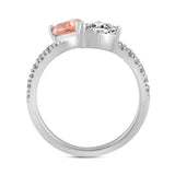 14K WHITE GOLD 2.00CT ROUND/PINK PEAR DIAMOND LADIES RING (CENTER STONE PEAR DIAMOND 3/4CT)