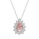 ETERNAL BLUSH COLLECTION LADIES PENDANT 2 1/2CT ROUND/PEAR DIAMOND 14K WHITE GOLD  (CENTER STONE PINK PEAR DIAMOND 1 1/2 CT)