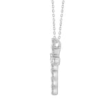 LADIES PENDANT 3CT EMERALD DIAMOND 14K WHITE GOLD 