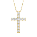LADIES PENDANT 3CT EMERALD DIAMOND 14K YELLOW GOLD 