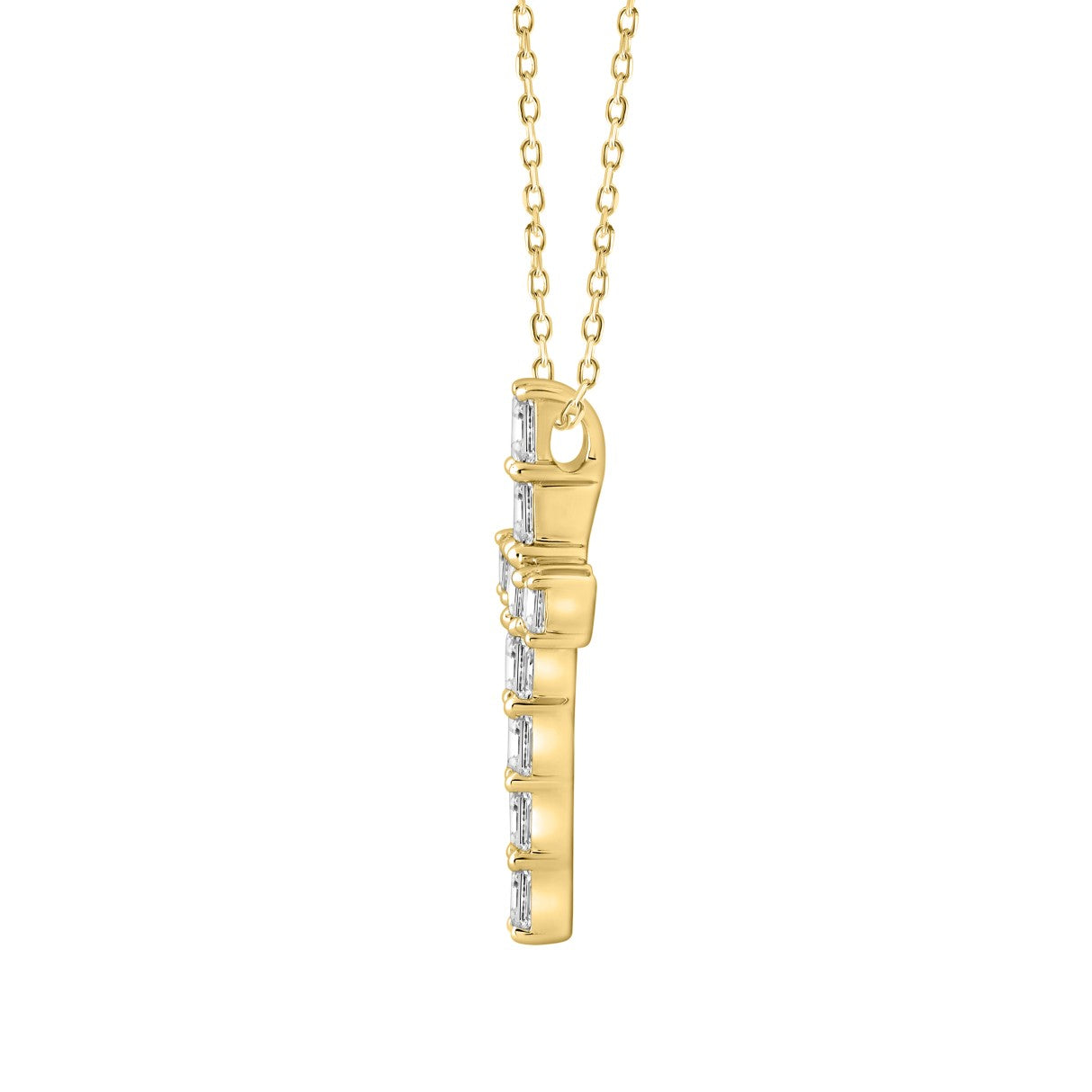 LADIES PENDANT 3CT EMERALD DIAMOND 14K YELLOW GOLD 