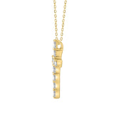 LADIES PENDANT 3CT EMERALD DIAMOND 14K YELLOW GOLD 
