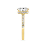 LADIES RING 2 1/2CT ROUND/OVAL DIAMOND 14K YELLOW GOLD (CENTER STONE OVAL DIAMOND 2CT )