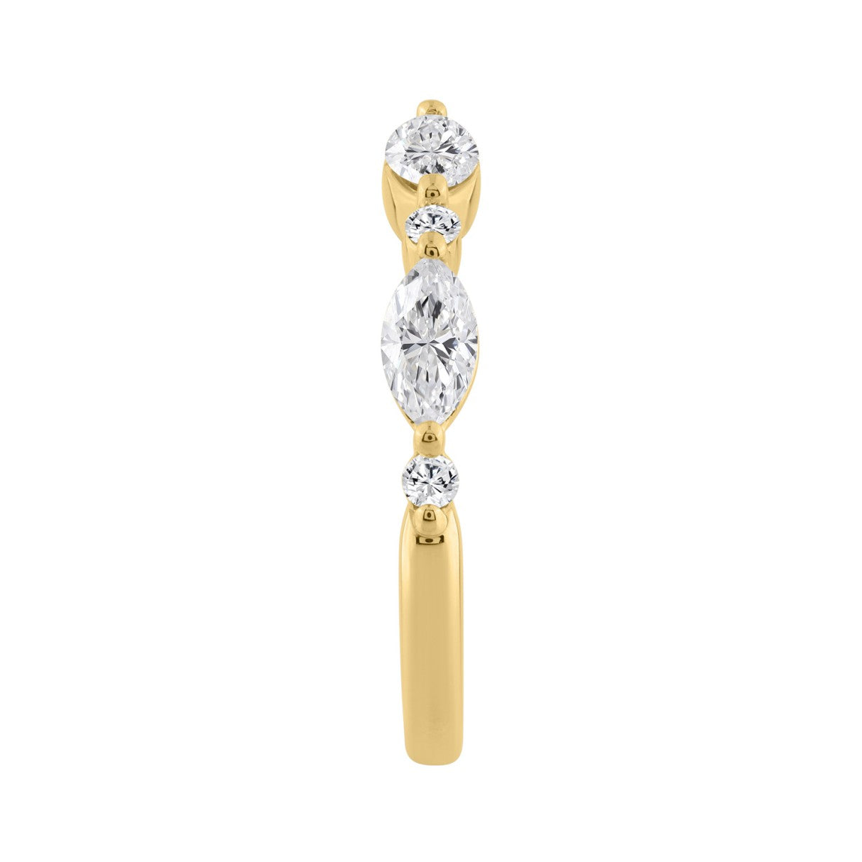 14K YELLOW GOLD 3/4CT ROUND/MARQUISE DIAMOND LADIES BAND 
