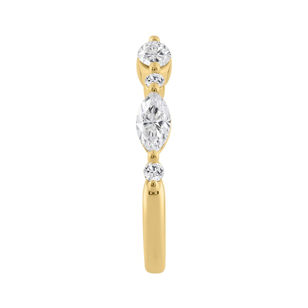 14K YELLOW GOLD 3/4CT ROUND/MARQUISE DIAMOND LADIES BAND 
