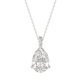 LADIES SOLITAIRE PENDANT 4CT PEAR DIAMOND 14K WHITE GOLD 