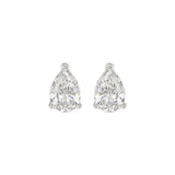 LADIES SOLITAIRE EARRINGS 2 1/2CT PEAR DIAMOND 14K WHITE GOLD 