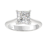LADIES SOLITAIRE RING 2 1/2CT PRINCESS DIAMOND 14K WHITE GOLD 