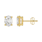 LADIES SOLITAIRE EARRINGS 4.00CT OVAL DIAMOND 14K YELLOW GOLD (CENTER STONE OVAL DIAMOND 2.00CT)