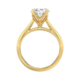 LADIES SOLITAIRE RING 4CT OVAL DIAMOND 14K YELLOW GOLD 