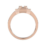 LADIES RING 3/4CT ROUND/BAGUETTE/PRINCESS TRAPEZOID RUBY DIAMOND 14K ROSE GOLD