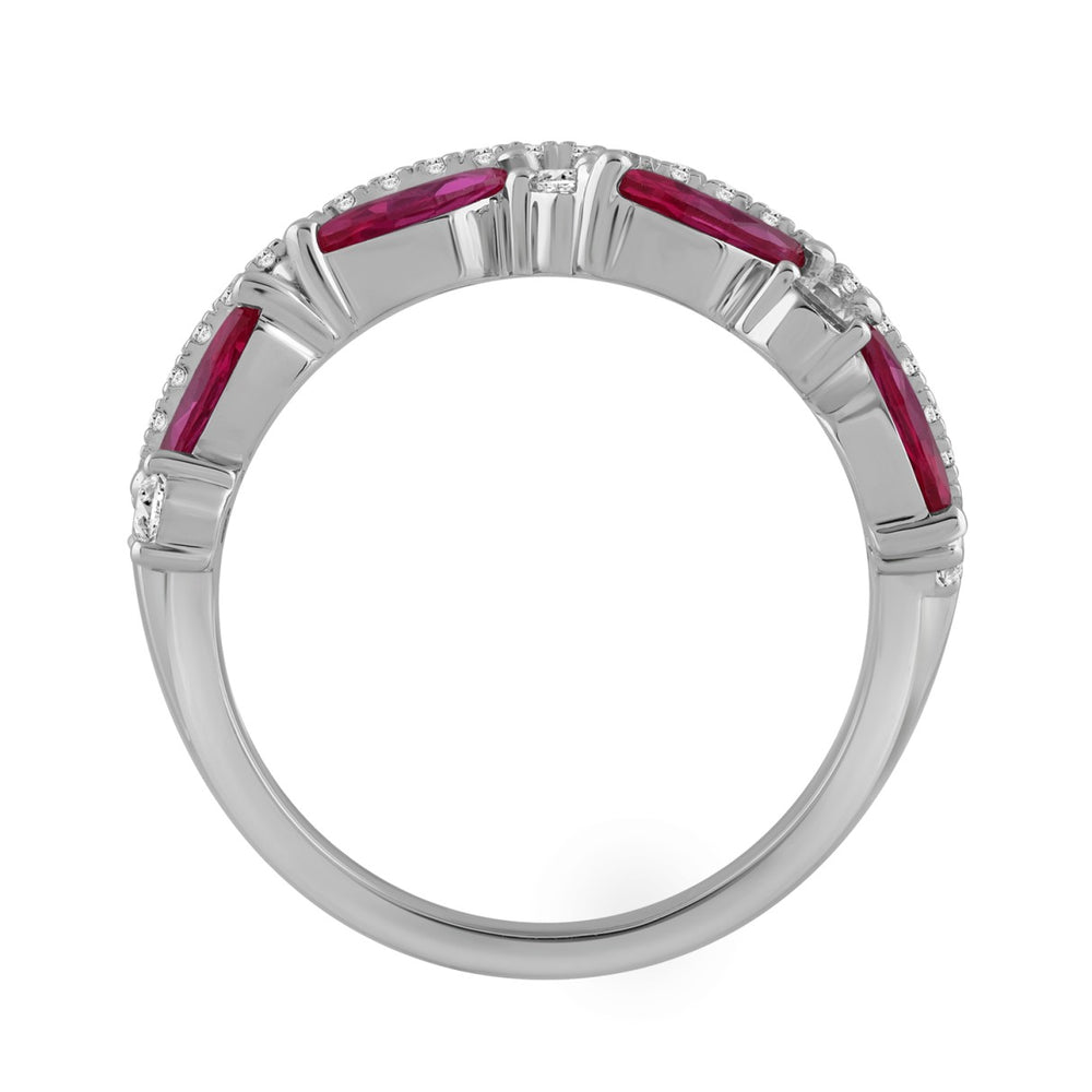 14K WHITE GOLD 2.00CT ROUND/MARQUISE DIAMOND LADIES RING (RUBY DIAMOND 1 1/2CT)