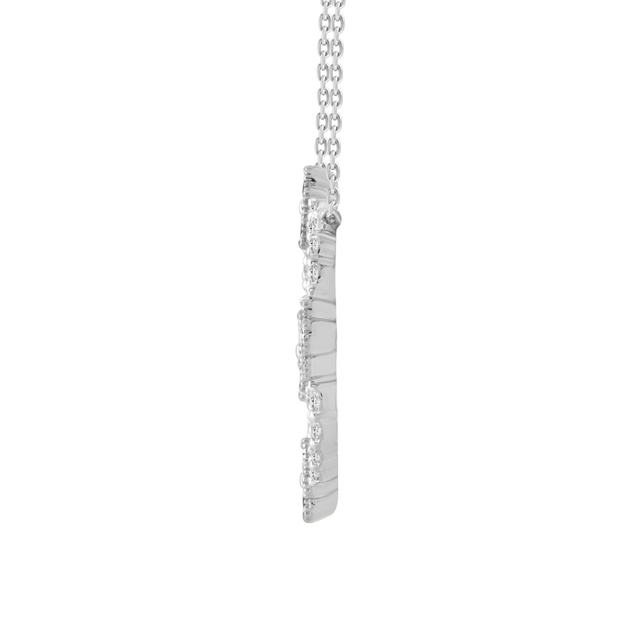 14K WHITE GOLD 1/4CT ROUND DIAMOND LADIES PENDANT (GREEN EMERALD ROUND 1/5CT)