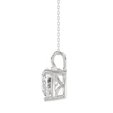 LADIES SOLITAIRE PENDANT 4.00CT HEART DIAMOND 14K WHITE GOLD 