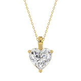 LADIES SOLITAIRE PENDANT 4.00CT HEART DIAMOND 14K YELLOW GOLD 