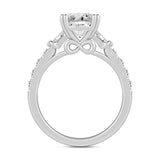 LADIES RING 2 1/2CT ROUND/BAGUETTE DIAMOND 14K WHITE GOLD (CENTER STONE ROUND DIAMOND 2CT )