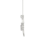 14K WHITE GOLD 1.00CT ROUND/PEAR DIAMOND LADIES PENDANT