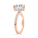 14K ROSE GOLD 1/2CT ROUND/PEAR DIAMOND LADIES RING (CENTER STONE PEAR DIAMOND 2CT)