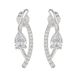 14K WHITE GOLD 1.00CT ROUND/PEAR DIAMOND LADIES EARRINGS