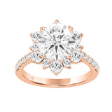 14K ROSE GOLD 1.00CT ROUND DIAMOND LADIES RING (CENTER STONE ROUND DIAMOND 2CT)