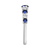 LADIES BAND 1/2CT ROUND/BLUE SAPHIRE DIAMOND 14K WHITE GOLD (CENTER STONE BLUE SAPPHIRE ROUND DIAMOND 7/8CT)