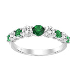 LADIES BAND 1/2CT ROUND/EMERALD DIAMOND 14K WHITE GOLD (CENTER STONE EMERALD DIAMOND 7/8CT )