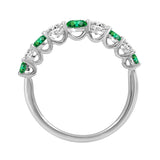 LADIES BAND 1/2CT ROUND/EMERALD DIAMOND 14K WHITE GOLD (CENTER STONE EMERALD DIAMOND 7/8CT )
