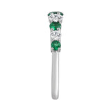 LADIES BAND 1/2CT ROUND/EMERALD DIAMOND 14K WHITE GOLD (CENTER STONE EMERALD DIAMOND 7/8CT )