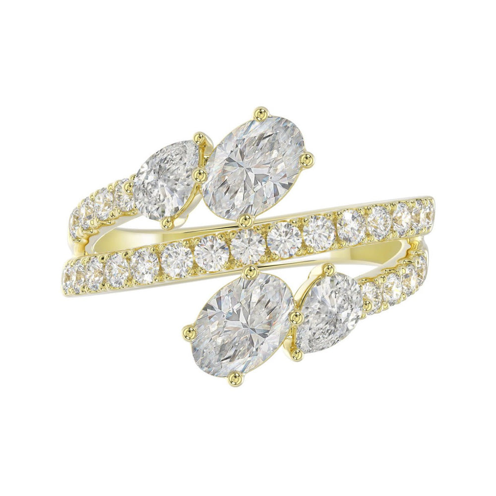 LADIES RING 2.00CT ROUND/OVAL/PEAR DIAMOND 14K YELLOW GOLD 