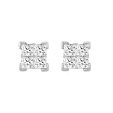 10K WHITE GOLD 2.00CT PRINCESS DIAMOND LADIES EARRINGS