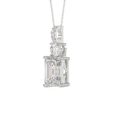LADIES PENDANT 1 3/4CT ROUND/EMERALD DIAMOND 14K WHITE GOLD (CENTER STONE EMERALD DIAMOND 1 1/2CT)