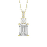 LADIES PENDANT 1 3/4CT ROUND/EMERALD DIAMOND 14K YELLOW GOLD (CENTER STONE EMERALD DIAMOND 1 1/2CT)