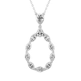 LADIES PENDANT WITH CHAIN  2 1/2CT MARQUISE/PEAR DIAMOND 14K WHITE GOLD