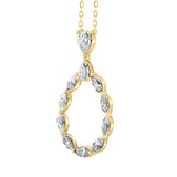 LADIES PENDANT WITH CHAIN  2 1/2CT MARQUISE/PEAR DIAMOND 14K YELLOW GOLD