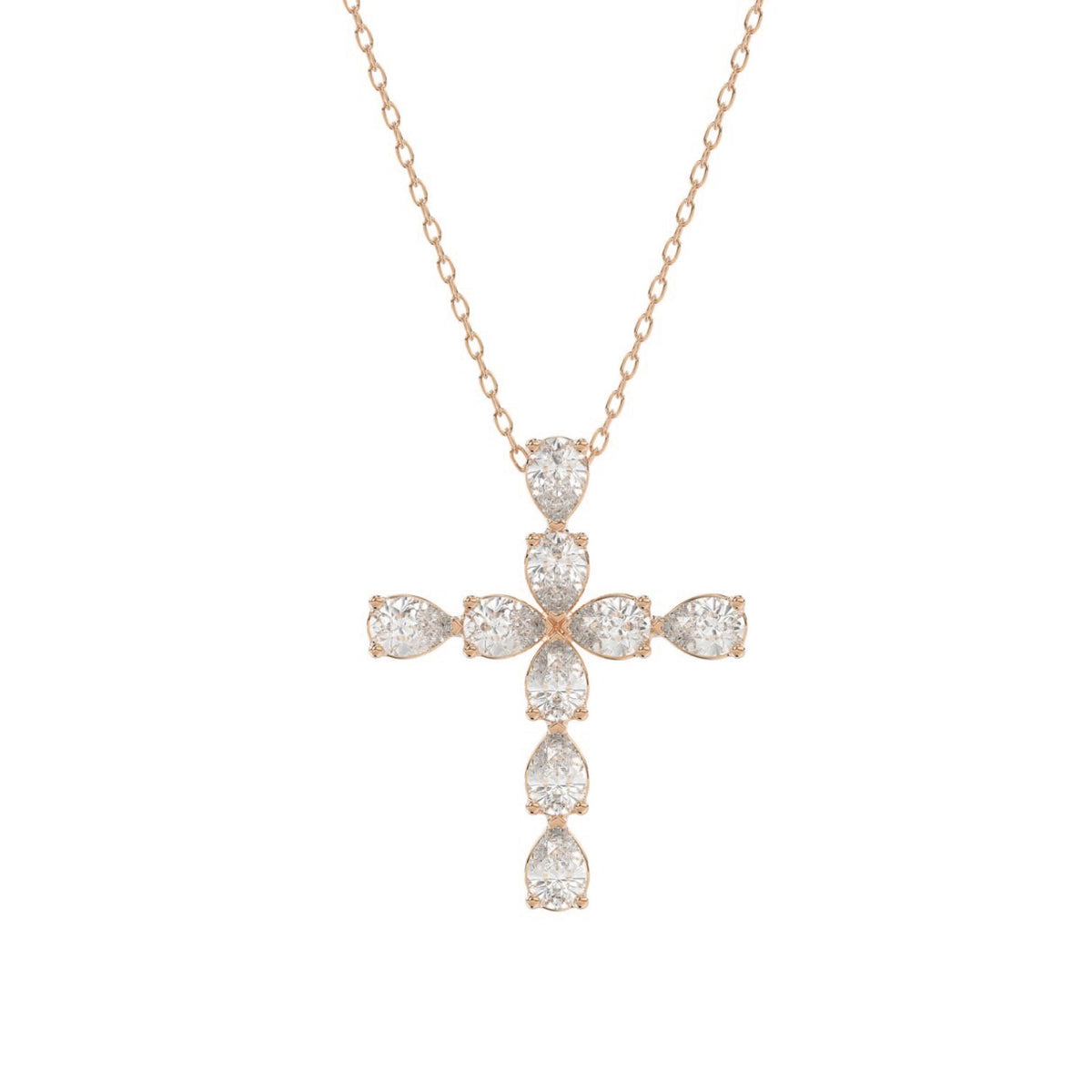 14K ROSE GOLD 1 1/4CT PEAR DIAMOND LADIES PENDANT WITH CHAIN