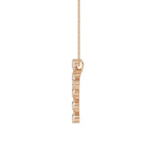 14K ROSE GOLD 1 1/4CT PEAR DIAMOND LADIES PENDANT WITH CHAIN