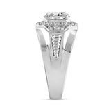 MENS RING 2 3/4CT ROUND DIAMOND 14K WHITE GOLD (CENTER STONE ROUND DIAMOND 2.00CT)