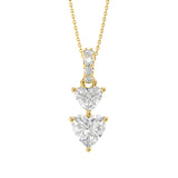 LADIES PENDANT WITH CHAIN 7/8CT ROUND/HEART DIAMOND 18K YELLOW GOLD 