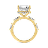 LADIES RING 8 3/4CT ROUND/EMERALD/MARQUISE DIAMOND 14K YELLOW GOLD (CENTER STONE EMERALD DIAMOND 8.00CT)