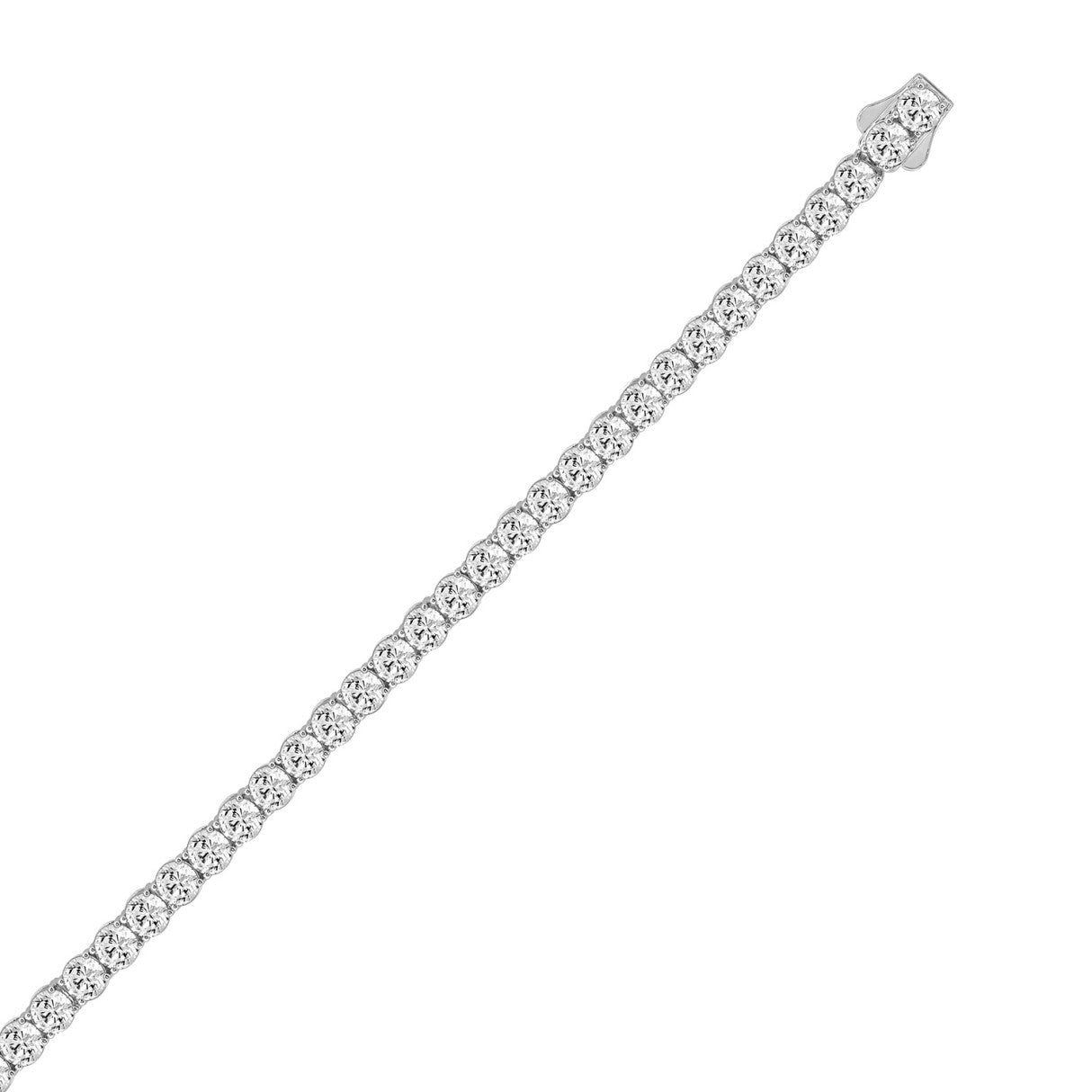 LADIES TENNIS NECKLACE 85.00CT ROUND DIAMOND 14K WHITE GOLD 