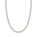 LADIES TENNIS NECKLACE 85.00CT ROUND DIAMOND 14K YELLOW GOLD 